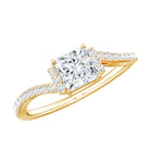 Rosec Jewels-Princess Cut Moissanite Bypass Engagement Ring for Women