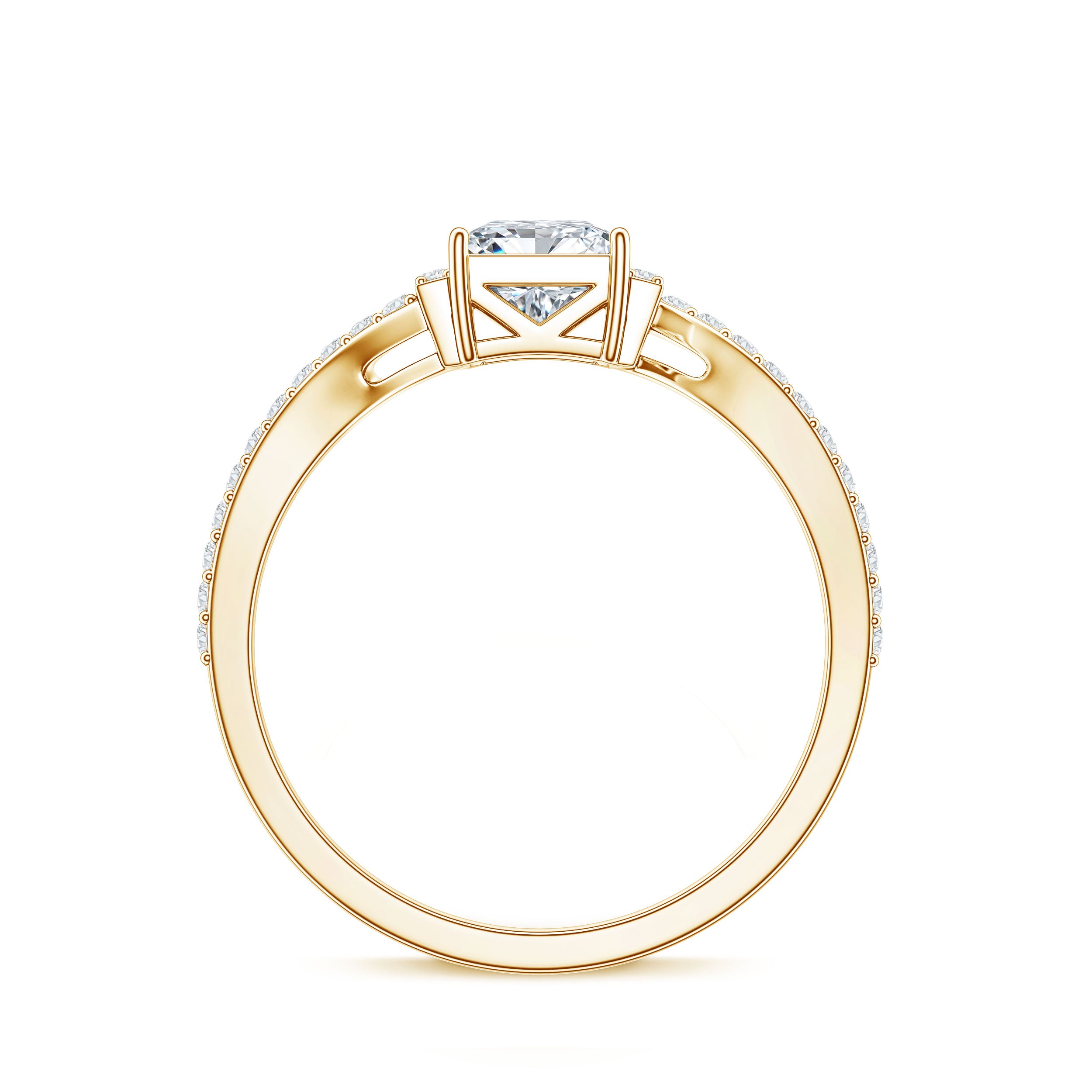 Rosec Jewels-Princess Cut Moissanite Bypass Engagement Ring for Women