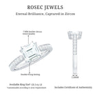 2 Carat Asscher Cut Solitaire CZ Diamond Engagement Ring AAAA - Rosec Jewels