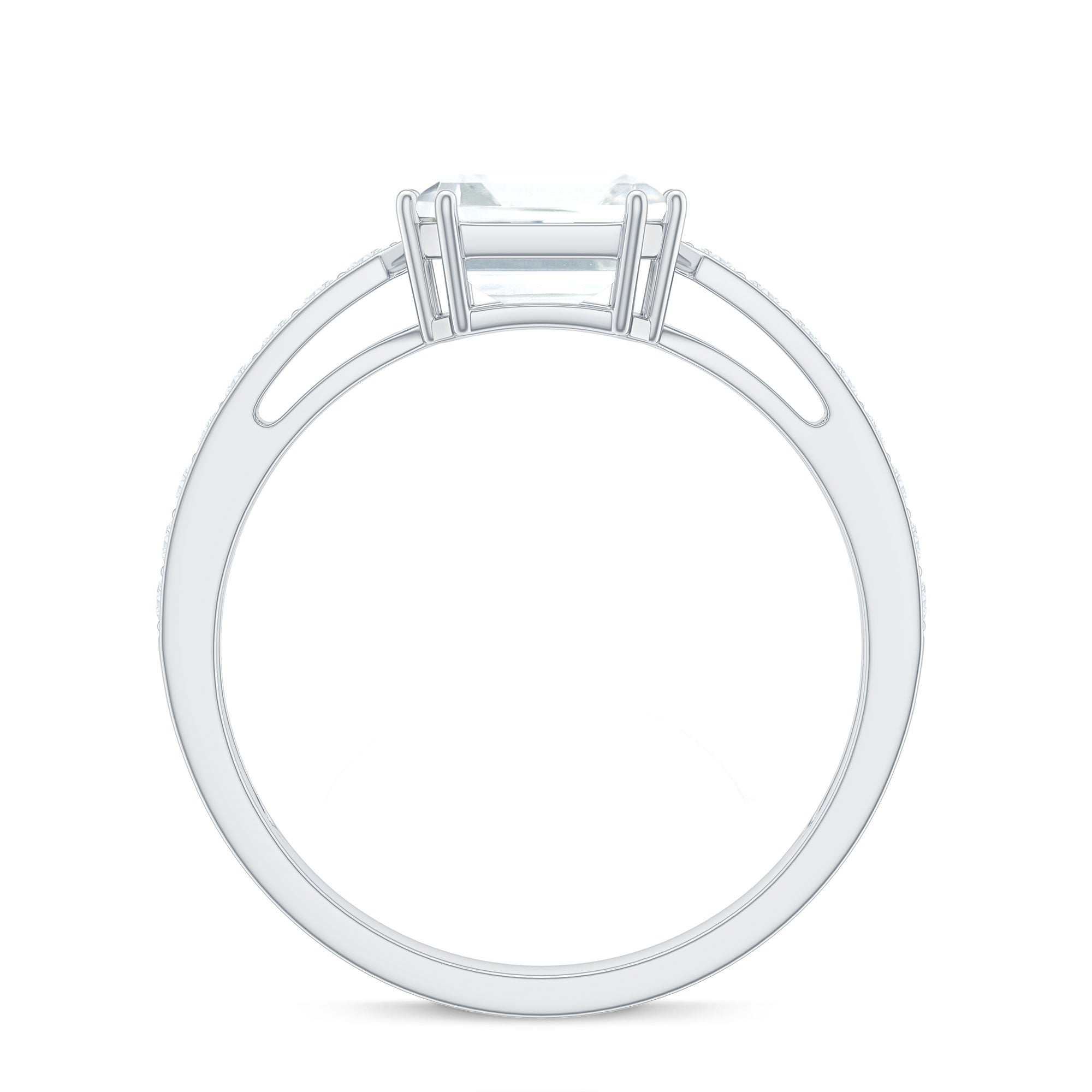 2 Carat Asscher Cut Solitaire CZ Diamond Engagement Ring AAAA - Rosec Jewels