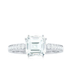 2 Carat Asscher Cut Solitaire CZ Diamond Engagement Ring AAAA - Rosec Jewels