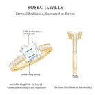 2 Carat Asscher Cut Solitaire CZ Diamond Engagement Ring AAAA - Rosec Jewels