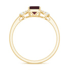 2.50 CT Designer Rhodolite Solitaire Ring with Diamond Stones Rhodolite - ( AAA ) - Quality - Rosec Jewels