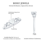 3/4 CT Minimal Zircon Heart Engagement Ring with Gold Beaded AAAA - Rosec Jewels