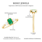 Emerald 3 Stone Ring with Diamond AAA - Rosec Jewels
