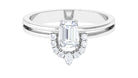 1 CT Octagon Cut Zircon Double Band Engagement Ring AAAA - Rosec Jewels