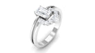 1 CT Octagon Cut Zircon Double Band Engagement Ring AAAA - Rosec Jewels