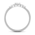 1 CT Octagon Cut Cubic Zirconia Engagement Ring with Trio AAAA - Rosec Jewels