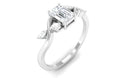 1 CT Octagon Cut Solitaire Zircon Engagement Ring with Split Shank AAAA - Rosec Jewels