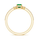 Genuine Emerald Diamond Emerald Cut Engagement Ring and Wedding Band Set AAA - Rosec Jewels