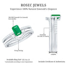 Rosec Jewels-Natural Emerald Cut Emerald Diamond 3 Piece Bridal Ring Set