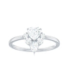 Rosec Jewels-Certified Moissanite Heart Promise Ring with Accent