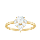 Rosec Jewels-Certified Moissanite Heart Promise Ring with Accent