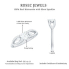 Certified Moissanite Heart Promise Ring with Split Shank D-VS1 - Rosec Jewels