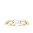 Certified Moissanite Heart Promise Ring with Split Shank D-VS1 - Rosec Jewels