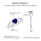 Rosec Jewels-Real 0.6 Carat Blue Sapphire and Diamond Heart Promise Ring with Split Shank