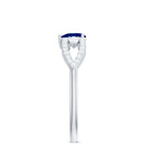 Rosec Jewels-Real 0.6 Carat Blue Sapphire and Diamond Heart Promise Ring with Split Shank