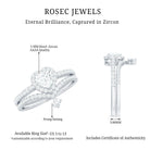 Cubic Zirconia Heart Ring Set with V Shape Band AAAA - Rosec Jewels