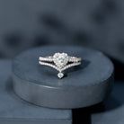 Certified Moissanite Heart Wedding Ring Set for Women D-VS1 - Rosec Jewels
