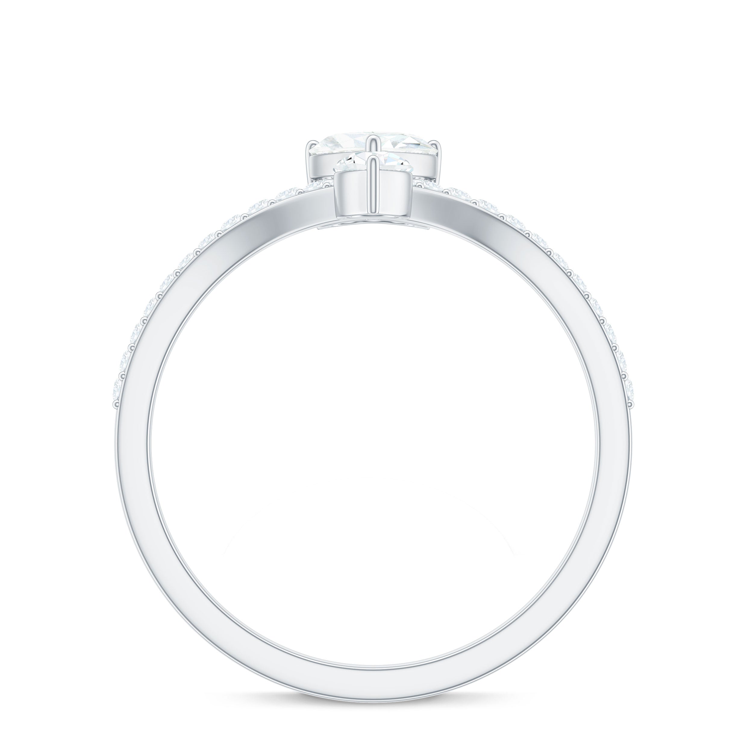 Designer Moissanite Heart Engagement Ring for Women D-VS1 - Rosec Jewels