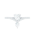 Designer Moissanite Heart Engagement Ring for Women D-VS1 - Rosec Jewels