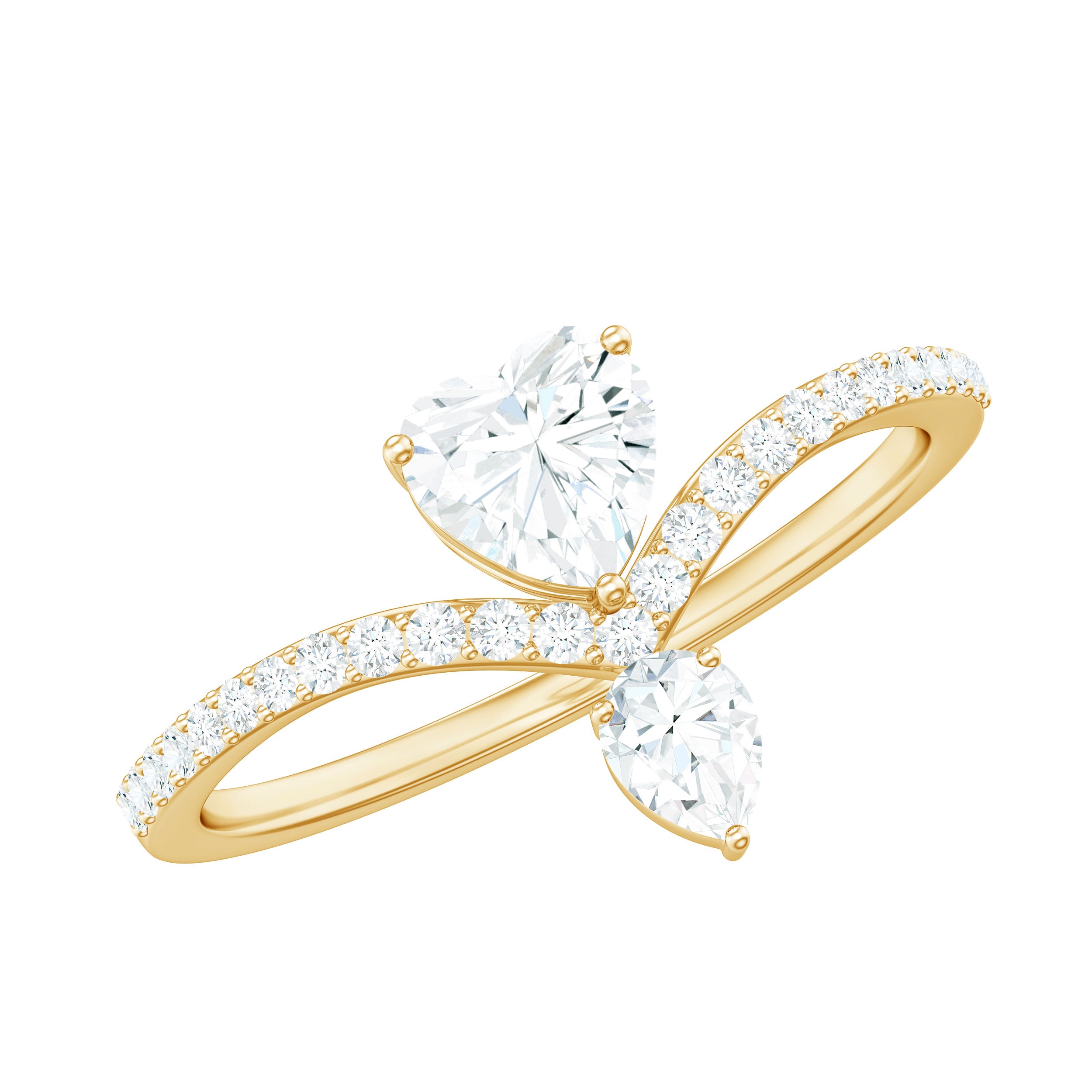 Designer Moissanite Heart Engagement Ring for Women D-VS1 - Rosec Jewels