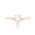 Designer Moissanite Heart Engagement Ring for Women D-VS1 - Rosec Jewels