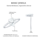 1 CT Cubic Zirconia Heart Engagement Ring with Side Stones AAAA - Rosec Jewels