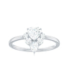1 CT Cubic Zirconia Heart Engagement Ring with Side Stones AAAA - Rosec Jewels