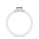 Rosec Jewels-Natural Emerald Heart Promise Ring with Diamond