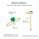 Rosec Jewels-Natural Emerald Heart Promise Ring with Diamond