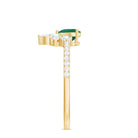 Rosec Jewels-Natural Emerald Heart Promise Ring with Diamond