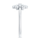 Certified Cubic Zirconia Flower Cluster Engagement Ring AAAA - Rosec Jewels