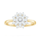 Certified Cubic Zirconia Flower Cluster Engagement Ring AAAA - Rosec Jewels