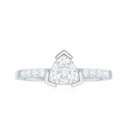 1/2 CT Round Cubic Zirconia Triangular Engagement Ring AAAA - Rosec Jewels