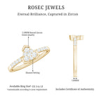 1/2 CT Round Cubic Zirconia Triangular Engagement Ring AAAA - Rosec Jewels