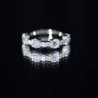 Round Moissanite Half Eternity Wedding Band D-VS1 - Rosec Jewels