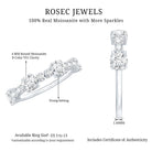 Round Moissanite Half Eternity Wedding Band D-VS1 - Rosec Jewels