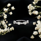 Round Moissanite Half Eternity Wedding Band D-VS1 - Rosec Jewels