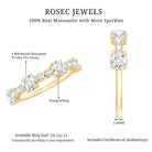 Round Moissanite Half Eternity Wedding Band D-VS1 - Rosec Jewels