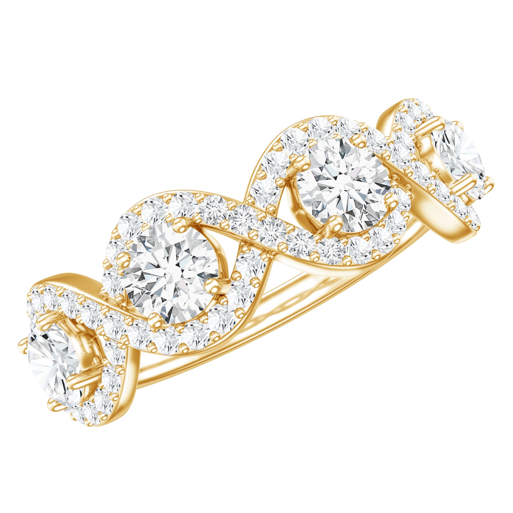 Round Moissanite Infinity Wedding Band Ring D-VS1 - Rosec Jewels