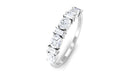 Oval and Baguette Cut Zircon Wedding Half Eternity Ring AAAA - Rosec Jewels