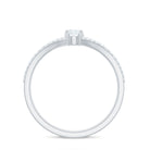 3/4 CT Zircon Two Stone Engagement Ring with Split Shank AAAA - Rosec Jewels