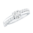 Round Cut Moissanite Engagement Ring with Side Stones D-VS1 - Rosec Jewels