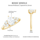 Zircon Teardrop Engagement Ring with Cluster Accent AAAA - Rosec Jewels