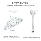 Certified 1.3 Carat Moissanite Pear Engagement Ring with Trio D-VS1 - Rosec Jewels