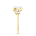 Oval Cut Moissanite Flower Engagement Ring in Split Shank D-VS1 - Rosec Jewels