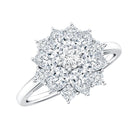 Womens Moissanite Flower Engagement Ring with Certificate D-VS1 - Rosec Jewels
