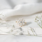 Womens Moissanite Flower Engagement Ring with Certificate D-VS1 - Rosec Jewels