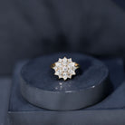 Womens Moissanite Flower Engagement Ring with Certificate D-VS1 - Rosec Jewels